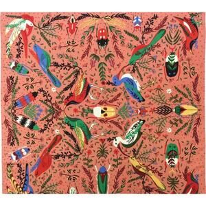 Birds & Insects Whimsical Retro Style Square Silky Scarf NWT